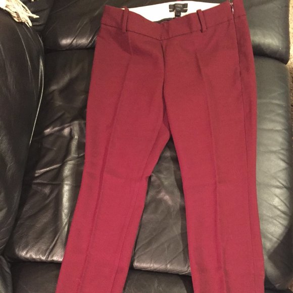 J. Crew Pants - J. Crew burgundy wool Minnie pants size 0